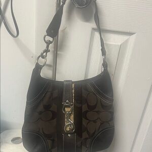 Coach Black and Brown Shoulder Bag
